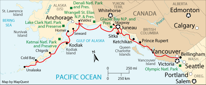 Alaska Marine Highway Ferry Maps