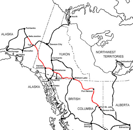Alaska Highway Mileage Chart